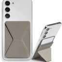 MOFT Phone Stand, Adhesive Card Holder Fits 2-3 Cards, Slim & Portable Leather Phone Wallet, 2 Viewing Angles, RFID Blocking, Compatible with iPhone, Galaxy and Most Smartphones - Taupe
