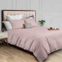 White Classic Pink Duvet Cover King Size, Microfiber Duvet Cover with Zipper, Set of 1 Down Comforter Cover with 2 Pillow Shams, Luxury Comforter Cover King Size | Comforter Not Included