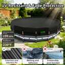 QH.HOME 550D 18ft Pool Cover Round[Upgraded Tear Resistant & Quadruple Windproof] wth Pre-Installed Patented Winch and Rope, Pool Covers for Above Ground Pools-Snug Fit & Waterproof Protection