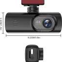 Dash Cam 4K Front, Ultra HD Dash Camera for Cars, 1.47''IPS Screen Mini Car Camera with APP Control, Built-in Wi-Fi & G-Sensor, 24H Parking Mode, Night Vision, WDR, Loop Recording, Support 256GB Max