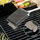 Bristle-Free Grill Brush with Steam Cleaning - Heat-Resistant Aramid Fiber Pad & 1 Replaceable Head 16 Inch Long Wood Handle- Safe for All Types Grills,Ideal Gift for Dads