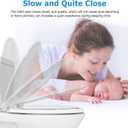 Elongated Toilet Seat with Built in Potty Training Seat, Potty Training Toilet Seat for Toddlers, Magnetic Kids Seat and Cover, Slow Close and Never Loosen, Fits both Adult and Child, White, 19"