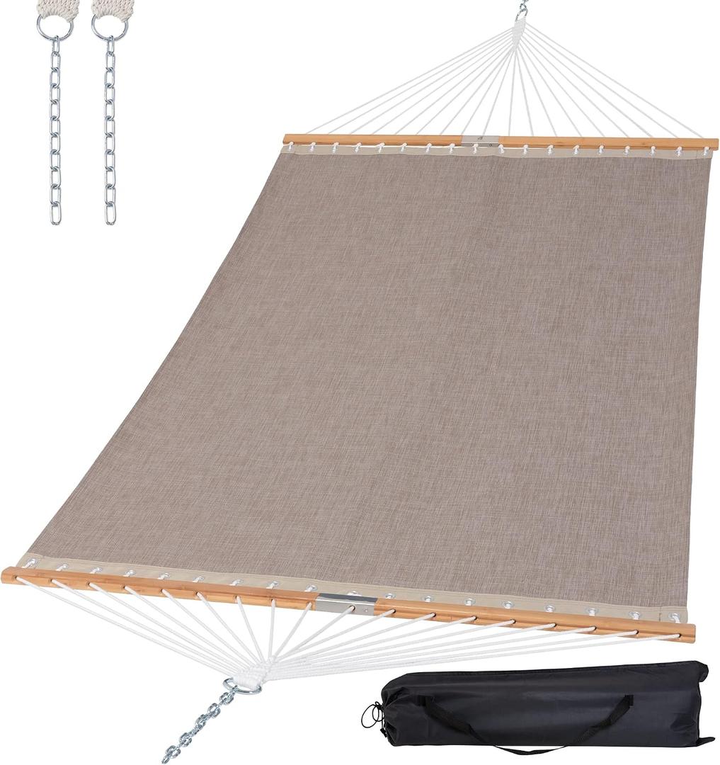 SUNCREAT Hammocks Outdoor Hammock with Spreader Bar, Coffee Poolside Portable Hammock for Outside, 78.7 x 55.1 in, Hammock Only