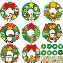 Eternity sky 54pcs Christmas Crafts for Kids - Xmas Wreath Ornament Making Kit Bulk with Snowman for Winter Holiday, Classroom, Adults
