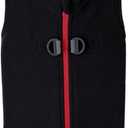 Gooby - Zip Up Fleece Vest, Fleece Jacket Sweater with Zipper Closure and Leash Ring, Black, Medium (Medium chest (~17.5"))