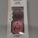 BIBS Pacifiers Colour Collection | Natural Rubber Baby Pacifier | Set of 2 BPA-Free Soothers | Made in Denmark | 0+ Months (Pack of 2) | Dusty Pink/Elderberry