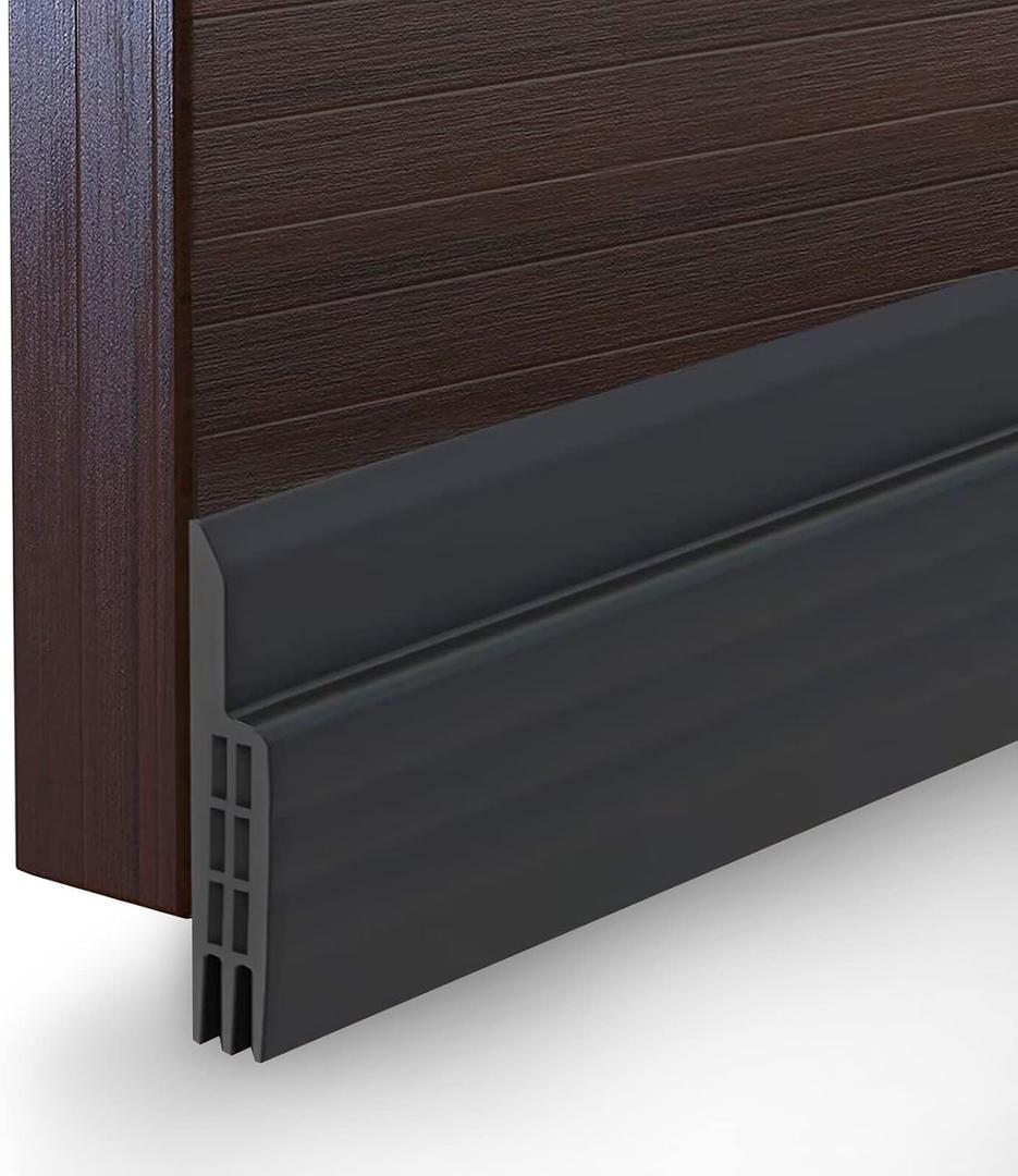 Suptikes Door Draft Stopper Under Door Seal for Exterior/Interior Doors, Door Sweep Strip Under Door Draft Blocker, Soundproof Door Bottom Weather Stripping, 2 Inch W x 39 Inch L, Black