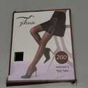 2 Pairs Sheer Tights for Women, 20 Denier Control Shaping Nylon Ladies Clear Pantyhose S-XL Black Nude