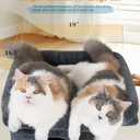 24in Cat Tree Tower with Scratching Post, 19 * 16.5in Window Perch Bed for Large Adult Cats, 2 Small Condo Cubbies for Indoor Kittens, Dark Gray