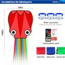 SGftre 3 Piece Set Octopus Kites for Kids and Adults，Easy to Fly for Outdoor Adults Children Line Kite for Kids Toy (Octopus red Blue Green 3-piece Set, 3)