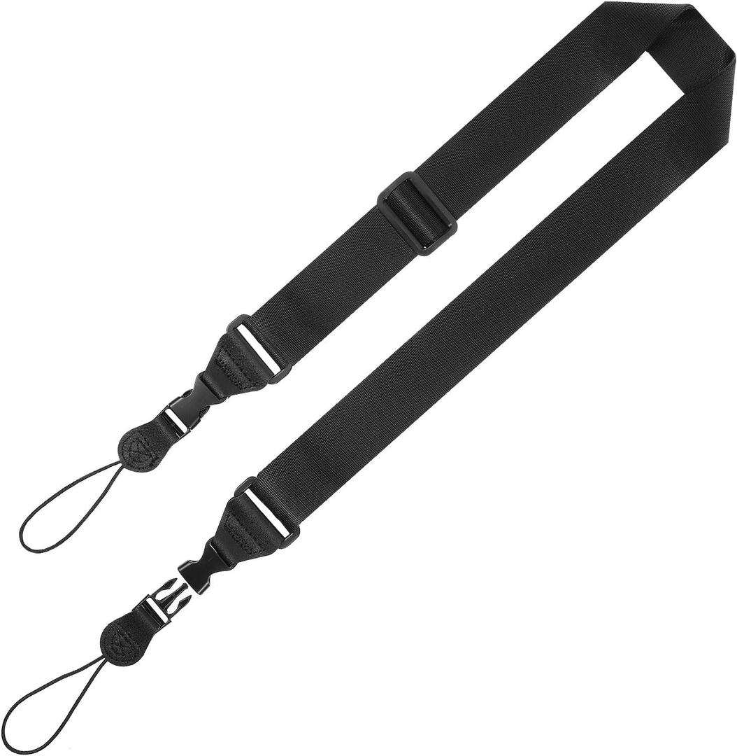 Thinp Adjustable Shoulder Strap, Nylon Camera Strap Tablet Straps with Quick Release Buckles Comfortable Neck Lanyard for Camera, Tablet, Laptop, Binocular, Luggage Bag (Black)
