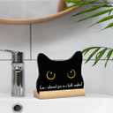 2 x Black Cat Decor Halloween Cat Bathroom Decor Can I Interest You in a Butt Napkin Funny Bathroom Acrylic Decors Sign Cat for Home Bathrooms Halloween Christmas