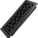 4x12 Inches Heavy Duty Walkable Floor Register - Easy Adjust Air Supply Lever Decorative Floor Vent Covers - Savannah Design Vent Covers for Home - Antique Brass - Matte Black