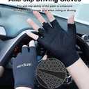 Fingerless UV Protection Gloves - Men & Women's Fishing, Driving, Sailing, Kayak, Paddling & Rowing Gloves (X-Large, Black)