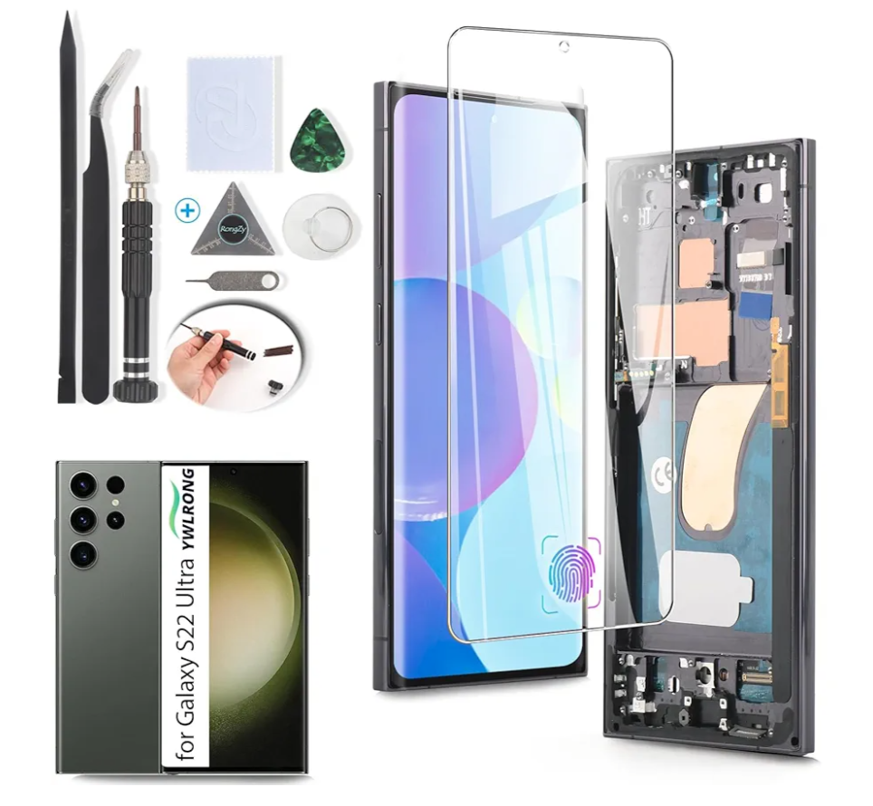 YWLRONG Display for Samsung Galaxy S23 Ultra OLED Screen Replacement LCD Touch Screen Digitizer Assembly for Samsung Galaxy S23 Ultra SM-S918U S918U1 with Tools(Support Fingerprint