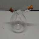 BOLLAER Glass Olive Oil Bottle Cruet, Hand-Blown, Moist Bottom, High Borosilicate Glass, 2 in 1 Oil and Vinegar Bottle, 2 oz