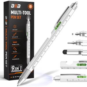BIIB Fathers Day Gift from Daughter, 9 in 1 Multitool Pen Gifts for Men, Mens Gifts for Fathers Day, Personalized Fathers Day Gift Ideas, Anniversary Birthday Graduation Gifts for Men Him