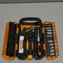 34pcs Large Exacto Knife set Deluxe Craft Precision Knife Set Include 3pcs Craft Knives with Anti-Slip Rubber Grip, 25pcs Different Blades, 2pcs Needles, Sharpening Stone, Screwdriver (Orange)
