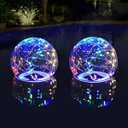 LENONE Solar Floating Pool Lights, 7 Inch LED Colored Light Up Solar Pool Balls, Waterproof Solar Powered Pool Lights That Float, Multicolor Solars Floating Light for Pools Pond Garden Party Decor (2)