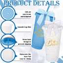 8 Pcs Bridesmaid Plastic Tumbler with Straw Lid and Twist Bow 24 oz I Do Crew and Bride Reusable Tumbler Bridal Party Proposal Gifts Bachelorette Party Gifts for Wedding Bridal Bridesmaid(Light Blue) (EXP 09/13/28)