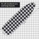 Tegeme Ironing Board Cover and Pad 15 x 54 Inch Cotton Thick Padded with Elastic Edge and Hook and Loop Laundry Room Decor Fits Standard Size(Buffalo Check)