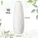 10 Pack Composite Plastic Flower Vases Bulk White Small Tall Conic Floral Vases for Centerpieces Unbreakable Bud Vase for Wedding Party Living Room Decor (Elegant)