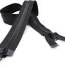 YKK Ski & Sport Vislon 2-Way(Dual Separating) Zipper, 30", Black- Made in USA