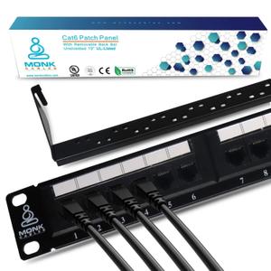 MONK CABLES | CAT6 Patch Panel | Puchdown | 24 Port