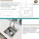 15 Inch Bar Sink Drop In - Delironexu 18 Gauge Stainless Steel Small Kitchen Sink, 15"x15" Single Bowl Square Wet Bar with Brushed Finish for Outdoor, RV, and Prep Use, 15x15x5.5 Single Bowl Topmount