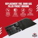 Fuel Door Gas Filler Pocket Housing with White Cover Replacement by AA Ignition - Fits Ford Transit Vans - 150, 250, 350, 350-HD 2015-2024 - Replaces Parts CK4Z-5427936-A, CK4Z-5427936-F, CK4Z5427936J