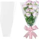 JOYIT Clear Flower Bags for Bouquets, 100PCS Wrapping Papers 13.8in x 18in, Wrapping Bags, Floral Sleeves for Floral bouquets Packaging