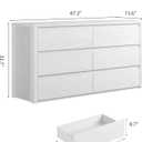 Garvee 6 Drawer Dresser for Bedroom, Wood Chest of Drawers Handle Free, 15.6"D x 47.2"W x 32.1"H
