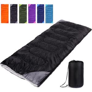 Camping Sleeping Bag for Adults Boys and Girls,Cold and Warm Weather-Summer, Spring, Fall, Lightweight, Waterproof Compact Bag for Camping Gear Equipment, Traveling, and Outdoors (Black)