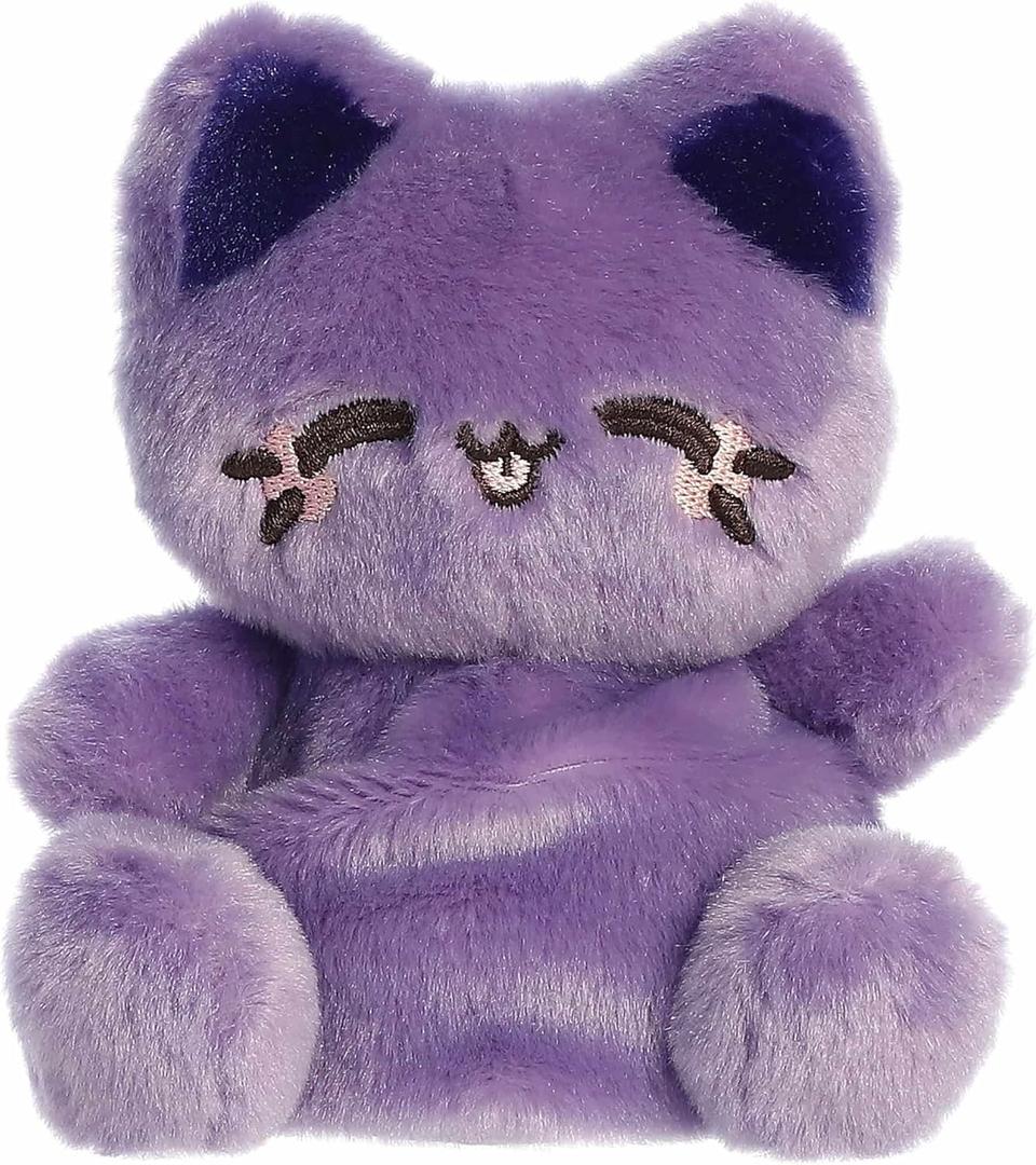 Aurora Enchanting Tasty Peach Meowchi Palm Pals Stuffed Animal - Bright & Colorful Design for Room Decor - Perfect for Adults, Kids, and Birthdays - Ube 5 Inches