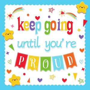 2 x Konsait Classroom Bulletin Board Decorations, 61Pcs Keep Going Inspirational Words Cutouts Positive Bulletin Board Set for School, Office and Home