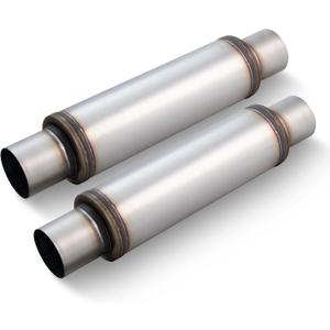 LCGP 3" Mufflers, 3'' Inlet & Outlet Universal Resonator, 20'' Overall Length Stainless Steel Exhaust Muffler Straight Through Design Exhaust Tip(3" Intet 3" Outlet, 2 Pack)