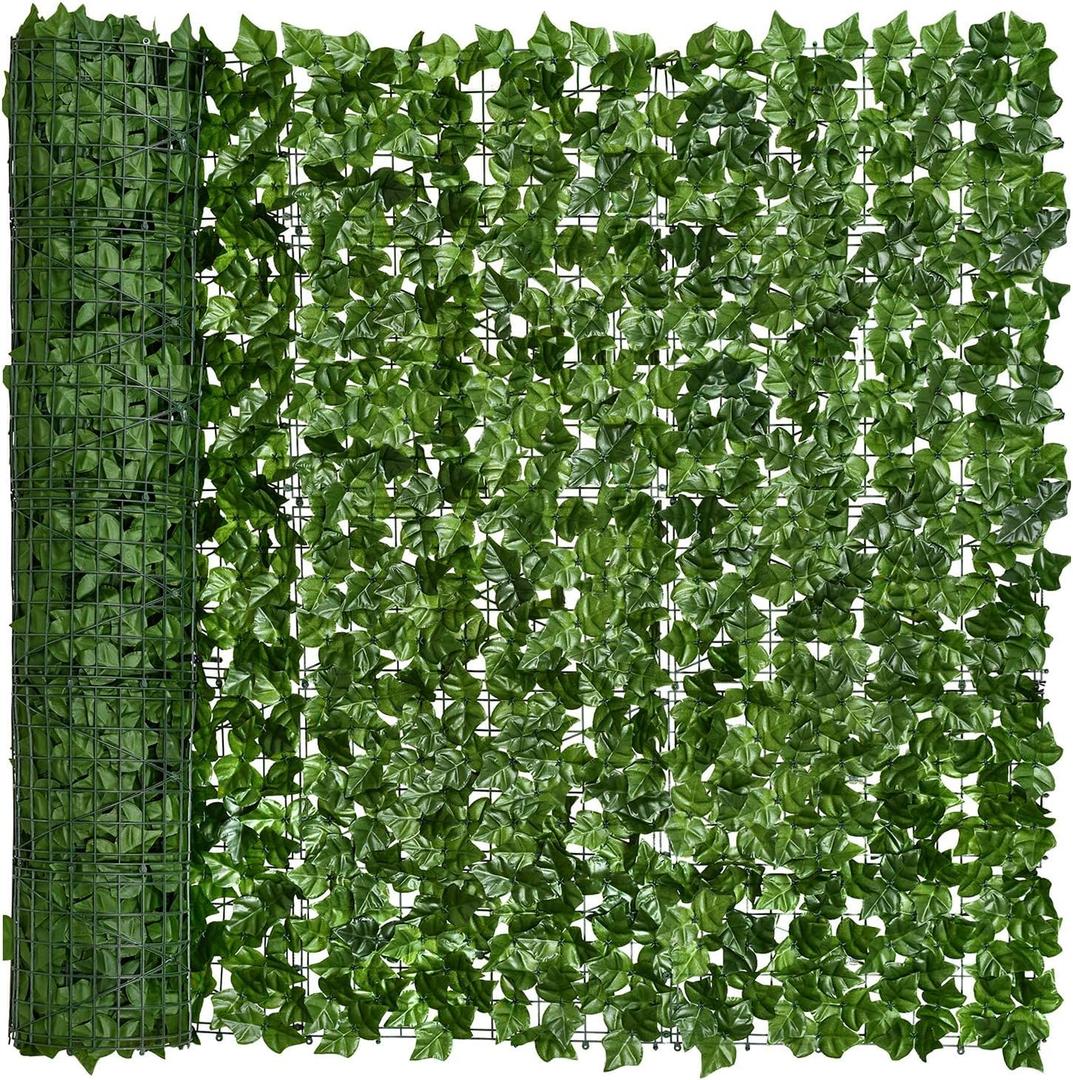 DearHouse Artificial Ivy Privacy Fence Wall Screen, 59x236.2inch Artificial Hedges Fence and Faux Ivy Vine Leaf Decoration for Outdoor Garden Decor