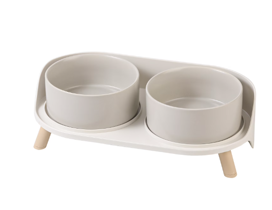 Elevated Ceramic Dog Bowl Set  Double Dog Feeding Bowls with Stand Splash Proof  Raised Dishes for Food and Water  Ideal for Small to Medium Dogs  2 x 850 ml  28.74 oz