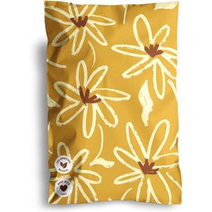 Poly Mailers 6x9-25 Pack Biodegradable Shipping Bags for Stationery and Small Accessories - Impack Self-Seal Waterproof Thick Mailing Envelope for Small Items - Golden Pencil Floral