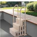 VEVOR Swimming Pool Ladder, 3-Step Double Handrails Stairs with Non-Slip Heavy Duty Steps, Max Load Capacity 400 lbs, for 36-48 Inch Inground & Above-Ground Pools of Any Decking Surface, Taupe