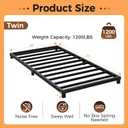 4 Inch Bed Frames Twin Size Low Profile Metal Platform Bed Frame Heavy Duty Steel Slat Support, No Box Spring Needed, Easy Assembly, Noise Free