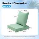 Outdoor Deep Seat & Back Cushion Set (2-Pack), 24 x 24 Inch Water Repellent and Fade Resistant Patio Furniture with Removable Cover for Outside Sofa Couch, Ash Pinstripe Weave