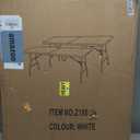 Set of 2 Folding Table 6 FT Lightweight Camping Table Portable Plastic Rectangular Outdoor Dining Table Steel Legs Fold-in-Half with Carrying Handle for Indoor,Picnic,Party,Wedding,Events(White)