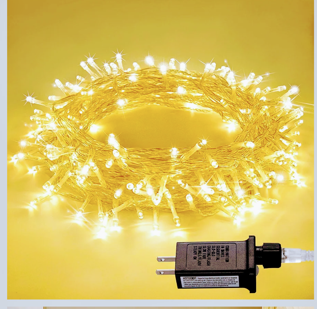 JMEXSUSS 100 LED String Lights Indoor Bedroom, 8 Modes Warm White Christmas Lights Plug in, 33ft Connectable Room Fairy Twinkle Light Outdoor for Mirror Room Home Garden Xmas Tree