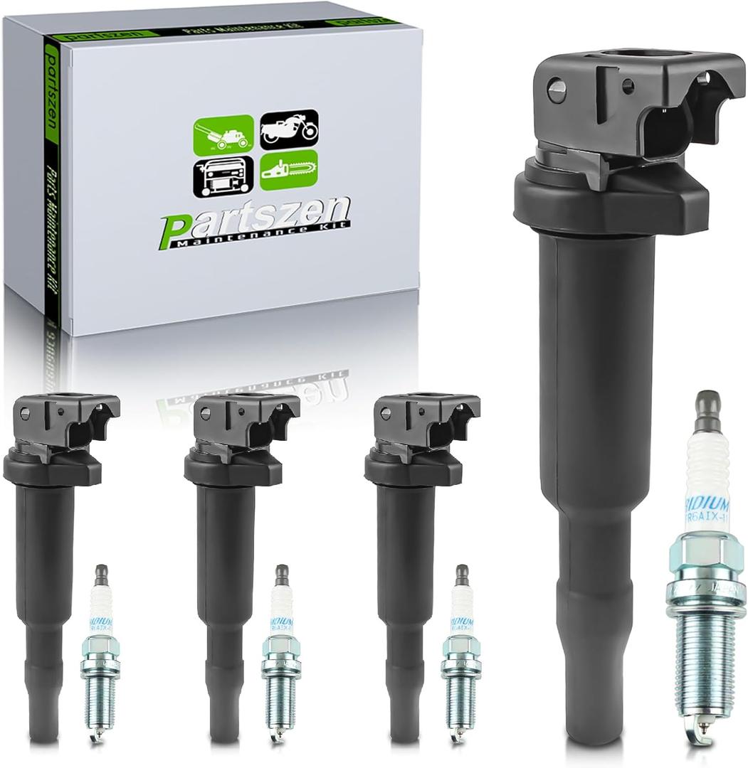 UF592 UF506 UF515 Set of 4 Ignition Coil ILZFR6D11 Iridium Spark Plug Fit for BMW 128i 135i 328i 335i 335xi 525xi 528i 530i 535i 550i 650i 740i 750i 760Li Alpina B7 M5 M6 X3 X5 X6 Z4