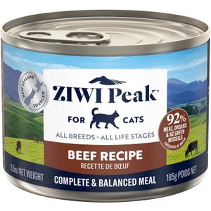 ZIWI Peak Wet Cat Food – All Natural, High Protein, Grain Free, Limited Ingredient, with Superfoods (Beef, Case of 12, 6.5oz Cans) (EXP 10/15/28)
