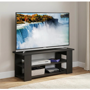 3-Tier Entertainment Center with Open Shelf, Open Back TV Console for TV up to 55 Inch, Easy Assembly TV Stand, for Bedroom, Living Room, Espresso
