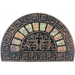 Entrance Floor Mat Semicircle Door Mat,Outdoor Doormat Shoe Scraper for Front Door Entrance, Terrace Carpet,24" X 36"(Half Circle)