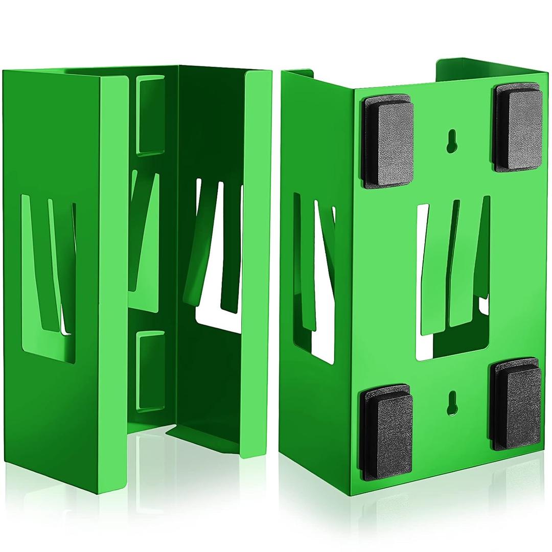 Lounsweer 2 Pcs Magnetic Glove Dispenser Holders Boxes of Gloves Commercial Quality Towels Wipes Paper Tissue Box Holder Wall Mount Kitchen Fridge Office Workshops Garage Tool Hospital(Green)