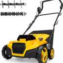 40V 15" Brushless Cordless Electric Dethatcher and Scarifier Compatible with Dewalt 20V Battery(Tool Only), w/12Gal Thatch Collection Bag, 5-Depth Adjustment, Quick-Fold, Walk Behind for Lawn Care